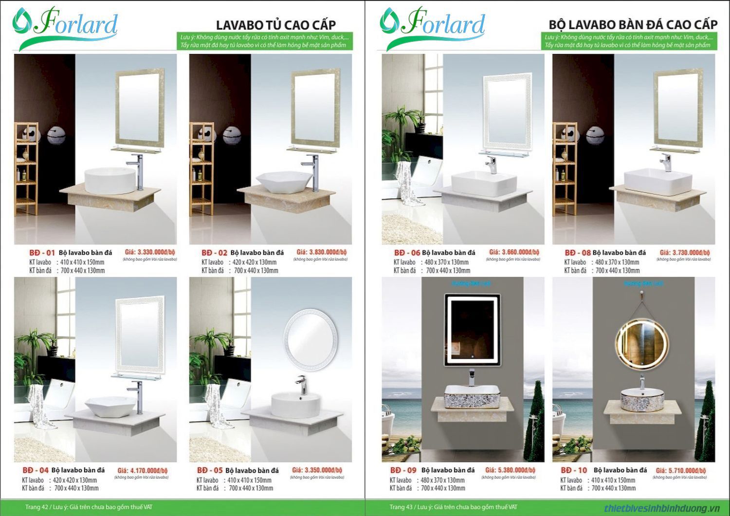 Thiết bị vệ sinh FORLARD Catalogue và Bảng giá mới nhất /Page 21